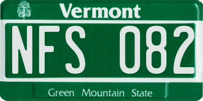 VT license plate NFS082