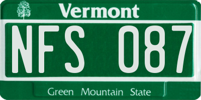 VT license plate NFS087