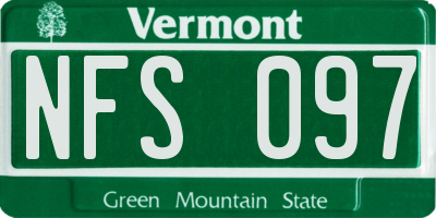 VT license plate NFS097