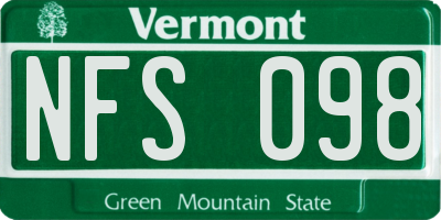 VT license plate NFS098