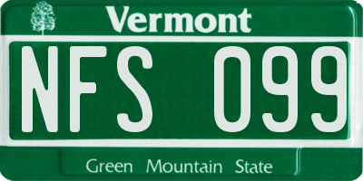 VT license plate NFS099