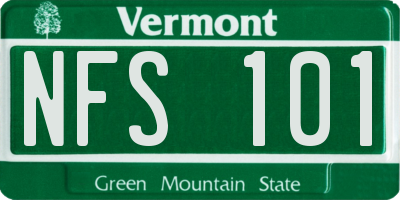 VT license plate NFS101