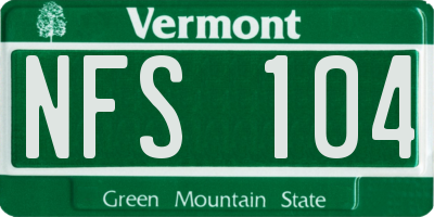 VT license plate NFS104