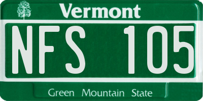 VT license plate NFS105