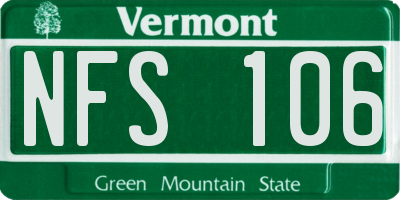 VT license plate NFS106