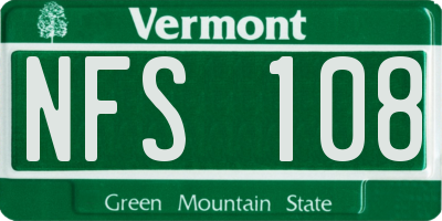 VT license plate NFS108