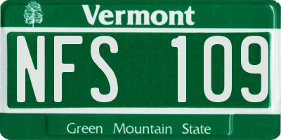 VT license plate NFS109
