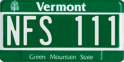 VT license plate NFS111