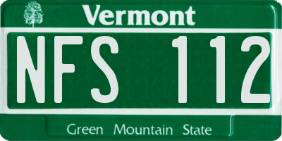 VT license plate NFS112