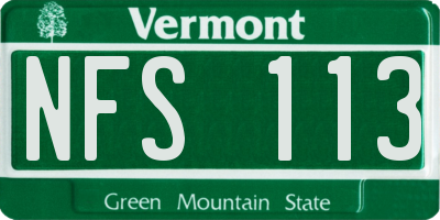 VT license plate NFS113