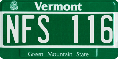 VT license plate NFS116