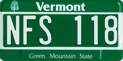 VT license plate NFS118