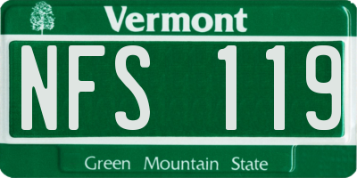 VT license plate NFS119