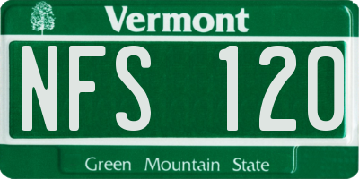 VT license plate NFS120