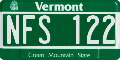 VT license plate NFS122