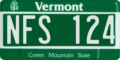 VT license plate NFS124