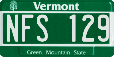 VT license plate NFS129