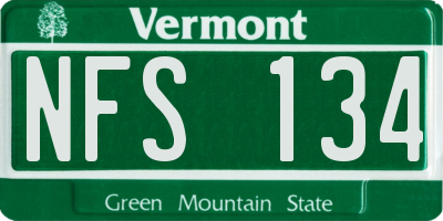 VT license plate NFS134