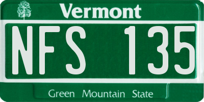 VT license plate NFS135