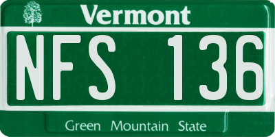 VT license plate NFS136