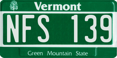 VT license plate NFS139