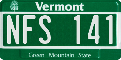 VT license plate NFS141
