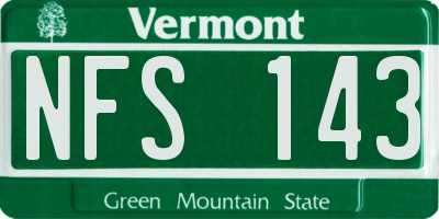 VT license plate NFS143