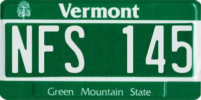 VT license plate NFS145