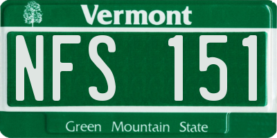 VT license plate NFS151