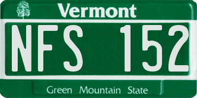 VT license plate NFS152