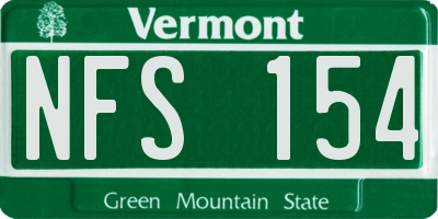 VT license plate NFS154