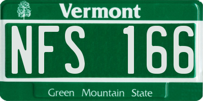 VT license plate NFS166