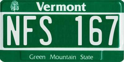 VT license plate NFS167