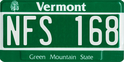 VT license plate NFS168