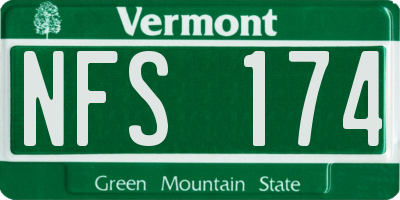 VT license plate NFS174