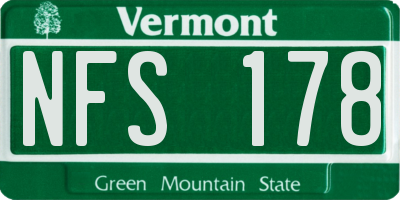VT license plate NFS178