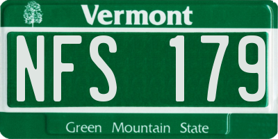 VT license plate NFS179