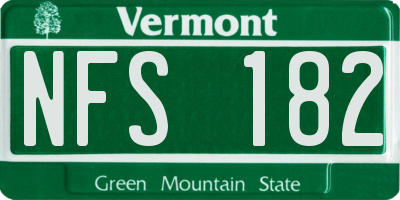 VT license plate NFS182