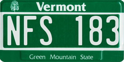 VT license plate NFS183