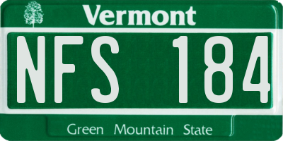 VT license plate NFS184