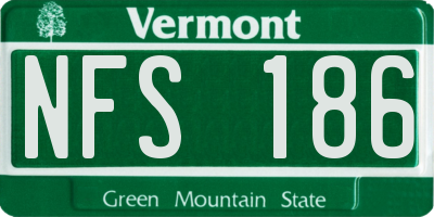 VT license plate NFS186