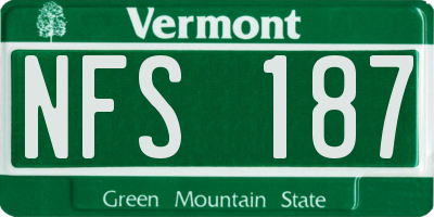 VT license plate NFS187