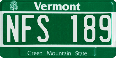VT license plate NFS189
