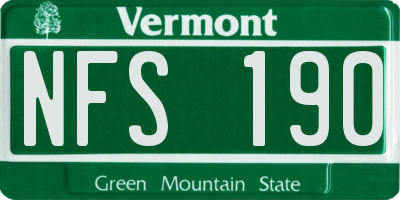 VT license plate NFS190