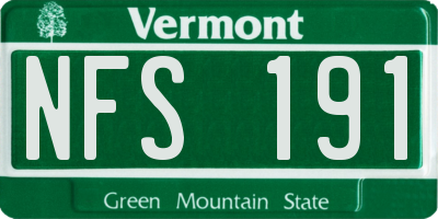 VT license plate NFS191