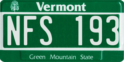 VT license plate NFS193