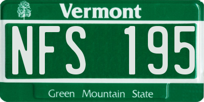 VT license plate NFS195
