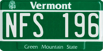 VT license plate NFS196