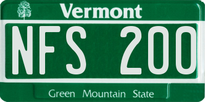 VT license plate NFS200