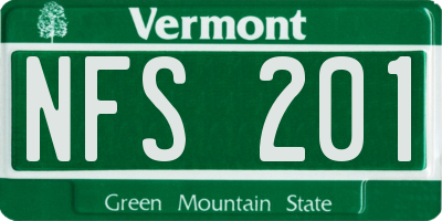 VT license plate NFS201